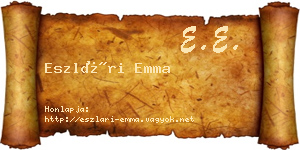Eszlári Emma névjegykártya