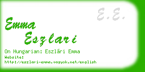 emma eszlari business card